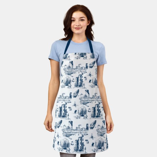 Boston Toile Navy Schort (Gedragen)