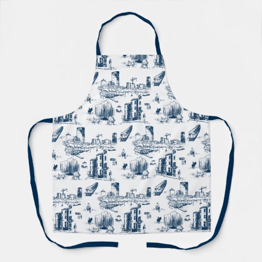 Boston Toile Navy Schort (Voorkant)