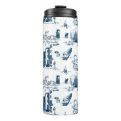 Boston Toile Navy Thermosbeker (Voorkant)