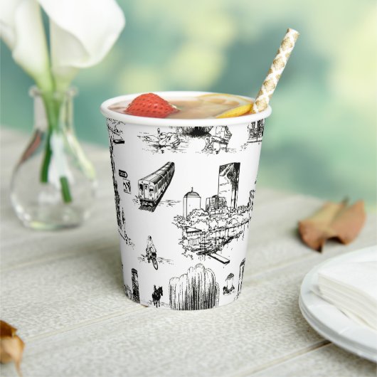 Boston Toile Papieren Bekers (Insitu)