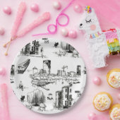 Boston Toile Papieren Bordje (Feest)