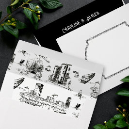 Boston Toile Personalized Envelope Envelop