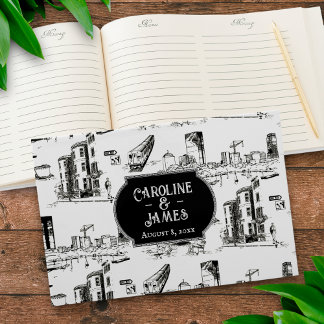 Boston Toile Personalized Weddenschap Book Gastenboek