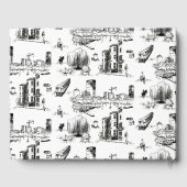 Boston Toile Personalized Weddenschap Book Gastenboek (Achterkant)