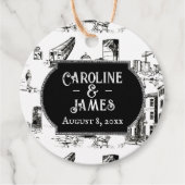 Boston Toile Personalized Wedding Favor Label (Voorkant)