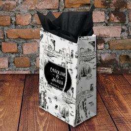 Boston Toile Personalized Wedding Gift Bag Klein Cadeauzakje