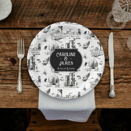 Boston Toile Personalized Wedding Paper Bord
