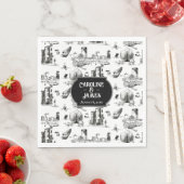 Boston Toile Personalized Wedding Paper Napkins Servet (Insitu)