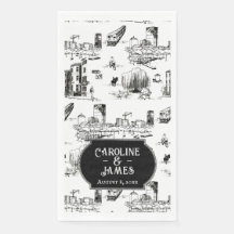 Boston Toile Personalized Wedding Paper Towelks