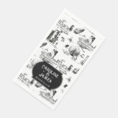 Boston Toile Personalized Wedding Paper Towelks Servet (Hoek)