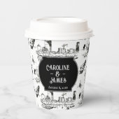 Boston Toile Persoonlijke Weddenschap Cup Papieren Bekers (Voorkant)