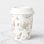 Boston Toile Red Papieren Bekers (Achterkant)