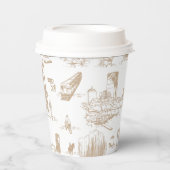Boston Toile Red Papieren Bekers (Voorkant)