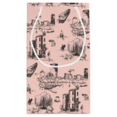 Boston Toile Roze en Zwart Klein Cadeauzakje (Achterkant)