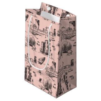 Boston Toile Roze en Zwart Klein Cadeauzakje