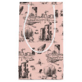 Boston Toile Roze en Zwart Klein Cadeauzakje (Voorkant)