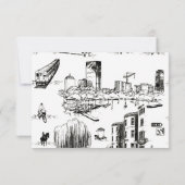 Boston Toile RSVP-kaart Bedankkaart (Achterkant)