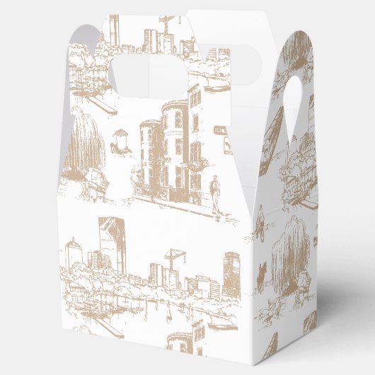 Boston Toile Tan and White Bedankdoosjes (Geopend)