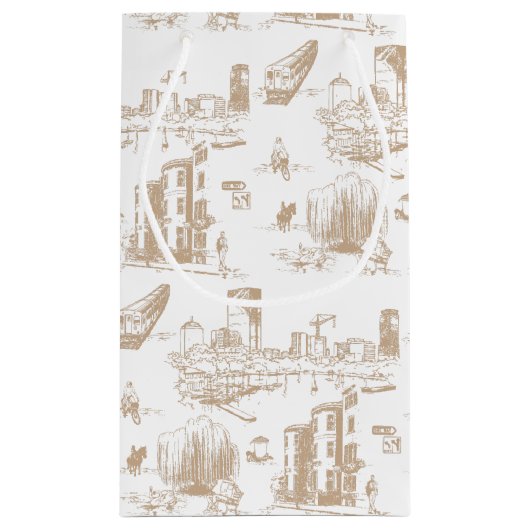 Boston Toile Tan and White Klein Cadeauzakje (Achterkant)