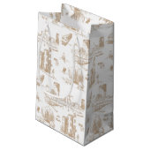 Boston Toile Tan and White Klein Cadeauzakje (Achterkant Gekanteld)