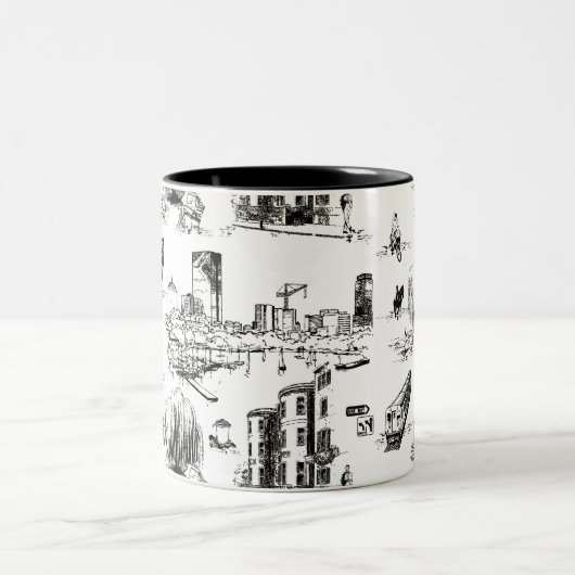 Boston Toile Tweekleurige Koffiemok (Center)