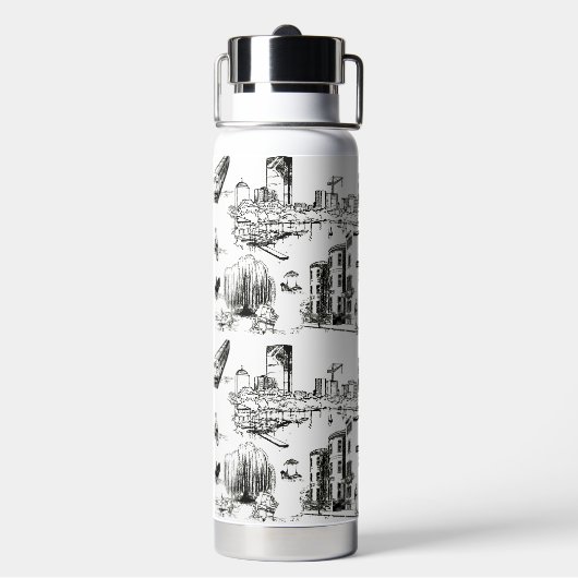 Boston Toile Waterfles (Achterkant)