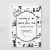 Boston Toile Wedding Uitnodiging (Voorkant)