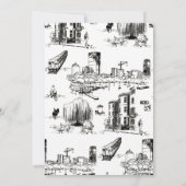 Boston Toile Wedding Uitnodiging (Achterkant)