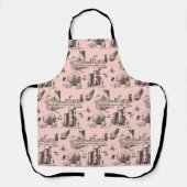 Boston Toile Zwart en Roze Schort (Voorkant)