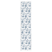 Boston Toile Zwart-wit Korte Tafelloper (Voorkant)