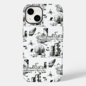 Boston Toile Zwart-wit telefoonhoesje Case-Mate iPhone Case (Achterkant)