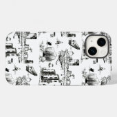 Boston Toile Zwart-wit telefoonhoesje Case-Mate iPhone Case (Achterkant (horizontaal))