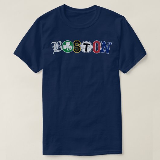 Boston Townie Sport Tshirt New England Area Fan T (Design voorkant)