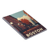 Boston Travel Poster Notitieboek (Rechterzijde)