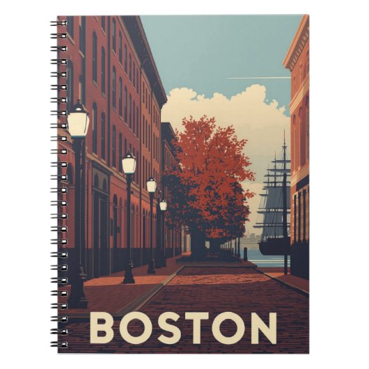 Boston Travel Poster Notitieboek (Voorkant)