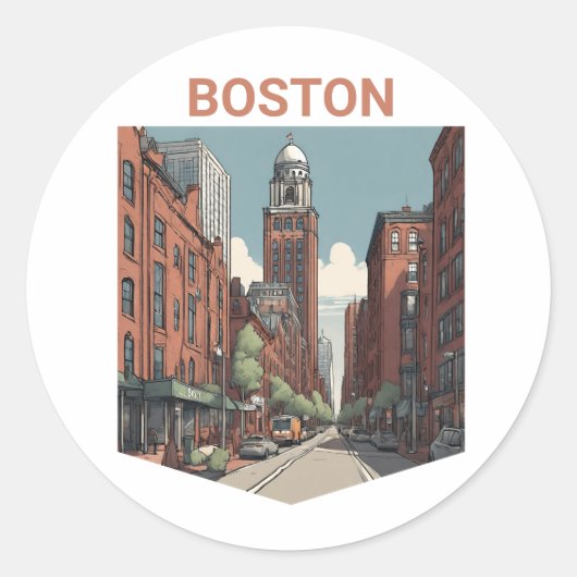 Boston Traveller Een heerlijk cadeau idee Ronde Sticker (Voorkant)