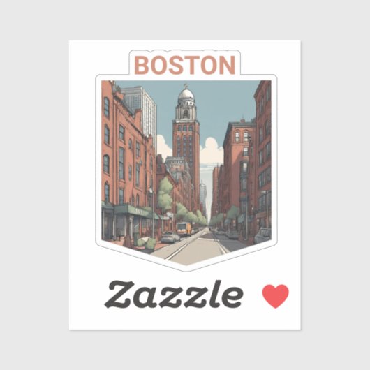 Boston Traveller Een heerlijk cadeau idee Sticker (Vel)