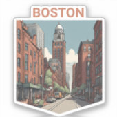 Boston Traveller Een heerlijk cadeau idee Sticker (Voorkant)