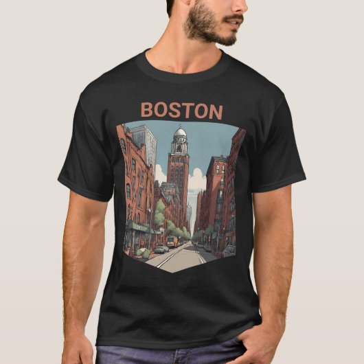 Boston Traveller Een heerlijk cadeau idee T-shirt (Voorkant)