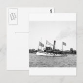 Boston Tugboot: late jaren 1800 Briefkaart (Voorkant / Achterkant)