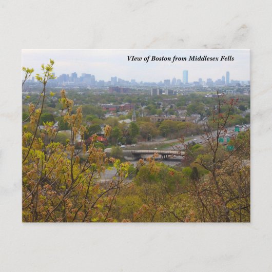 Boston uit Middlesex Fells Overlook in Spring Briefkaart (Voorkant)