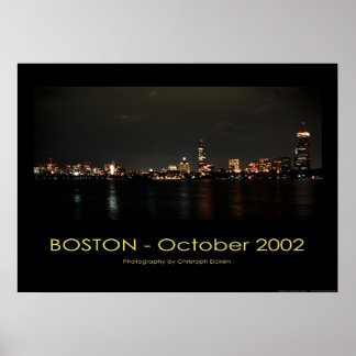 Boston - uitzicht van Panorama 's nachts Poster