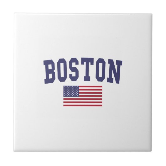 Boston US Flag Tegeltje (Voorkant)
