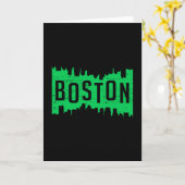 Boston USA Stad Stadssilhouet Skyline Grappig Cade Kaart (Gele Bloem)