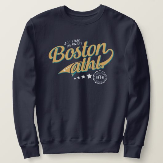 Boston Varsity College Style Arched Text  Trui (Design voorkant)