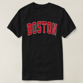 Boston Varsity Style Red Text T-Shirt