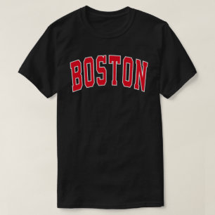 Boston Varsity Style Red Text T-Shirt