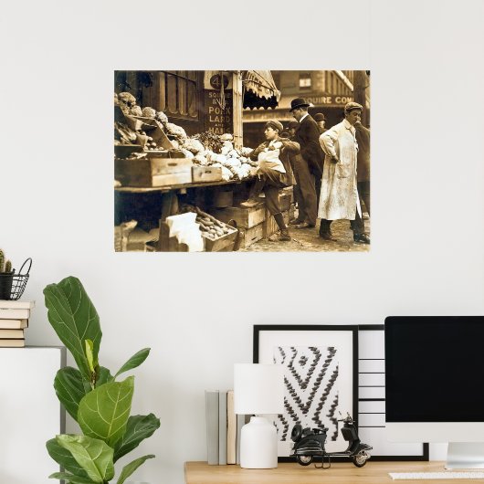 Boston Vegetable Sellers - begin jaren 1900 Poster (Thuiskantoor)