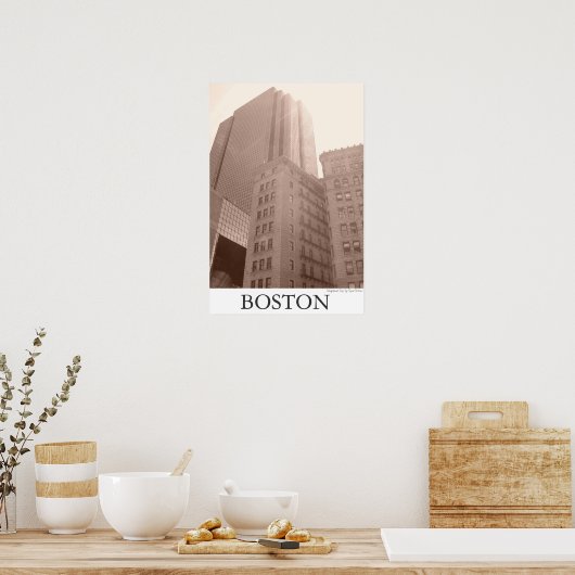 Boston - "Verlichte stad" Poster (Keuken)