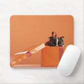 Boston verschrikkelijke puppy in cadeaudoos muismat (Met muis)